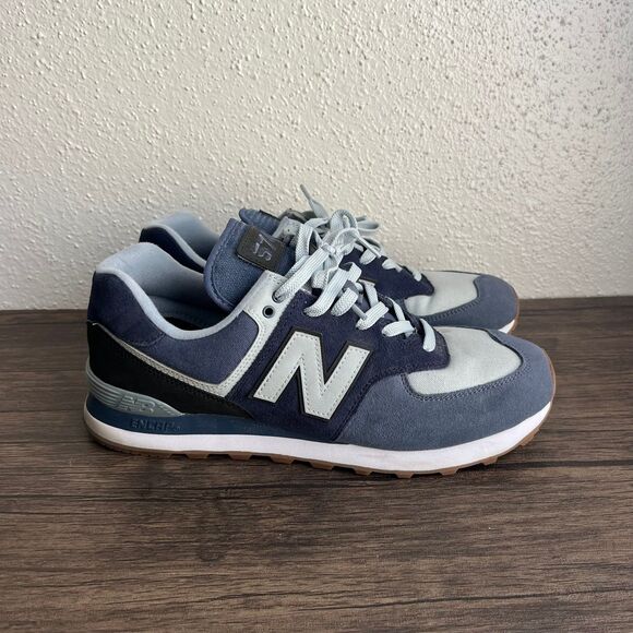 New Balance Other - New Balance 574 Military Patch Blue Suede Casual Shoes Mens Size 10.5 D ML574MLA
